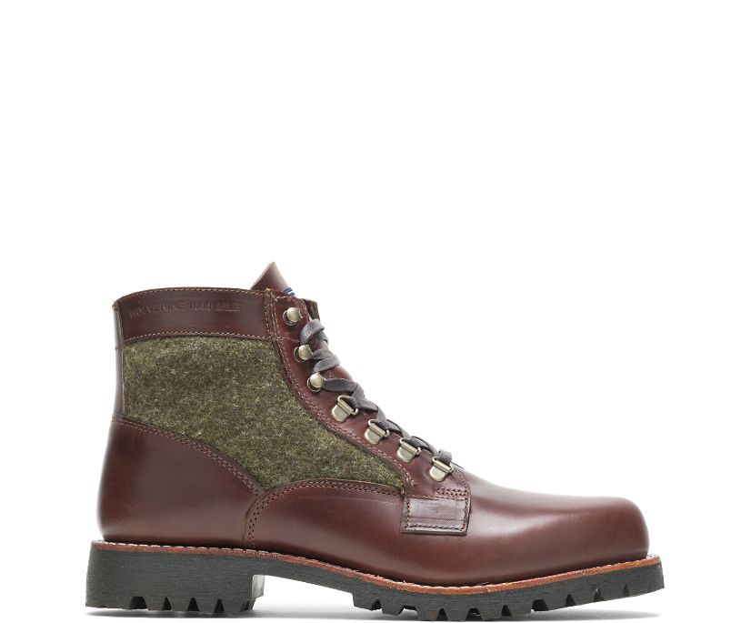 Bottes Wolverine Faribault x 1000 Mile Plain-Toe Rugged Homme - Marron/Vert (PFE829546)